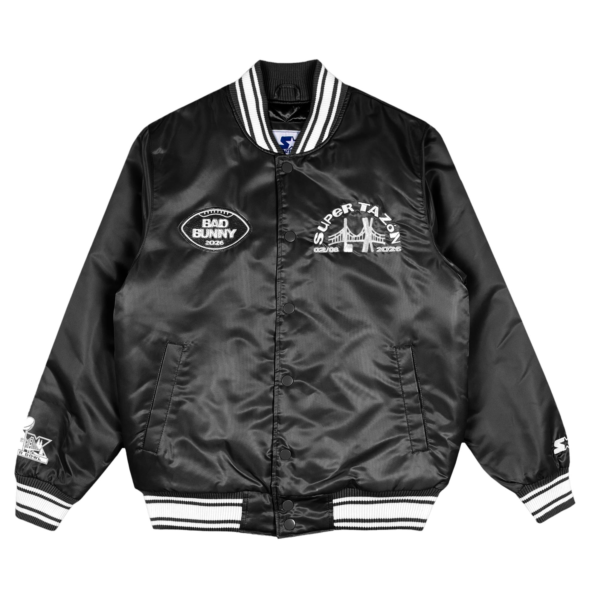 Bad Bunny x Super Tazón Black Starter Jacket